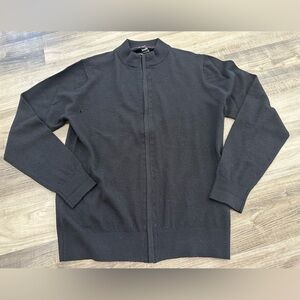 Neiman Marcus Black Sweater with Subtle Purple Trim